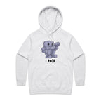 I Rock - Womens Hoodie White Marle Womens Hoodie Music Printed In Australia