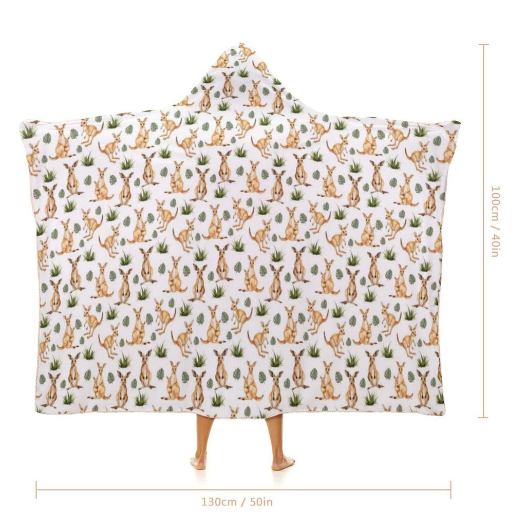 Kangaroos Kids Hooded Blanket 100cm x 130cm