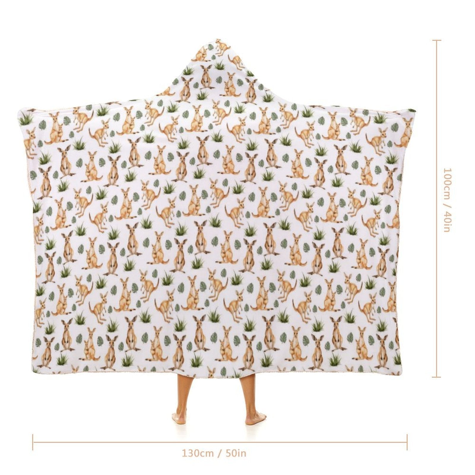 Kangaroos Kids Hooded Blanket 100cm x 130cm