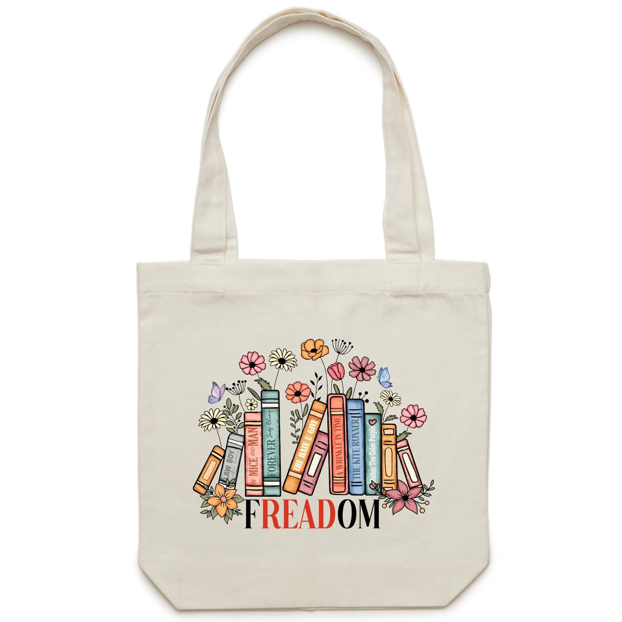Freedom, Reading Books - Canvas Tote Bag Default Title Tote Bag Printed In Australia Reading
