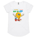 A Little Ray Of Sunshine - Womens Scoop Neck T-Shirt White Womens Scoop Neck T-shirt Positivity Printed In Australia