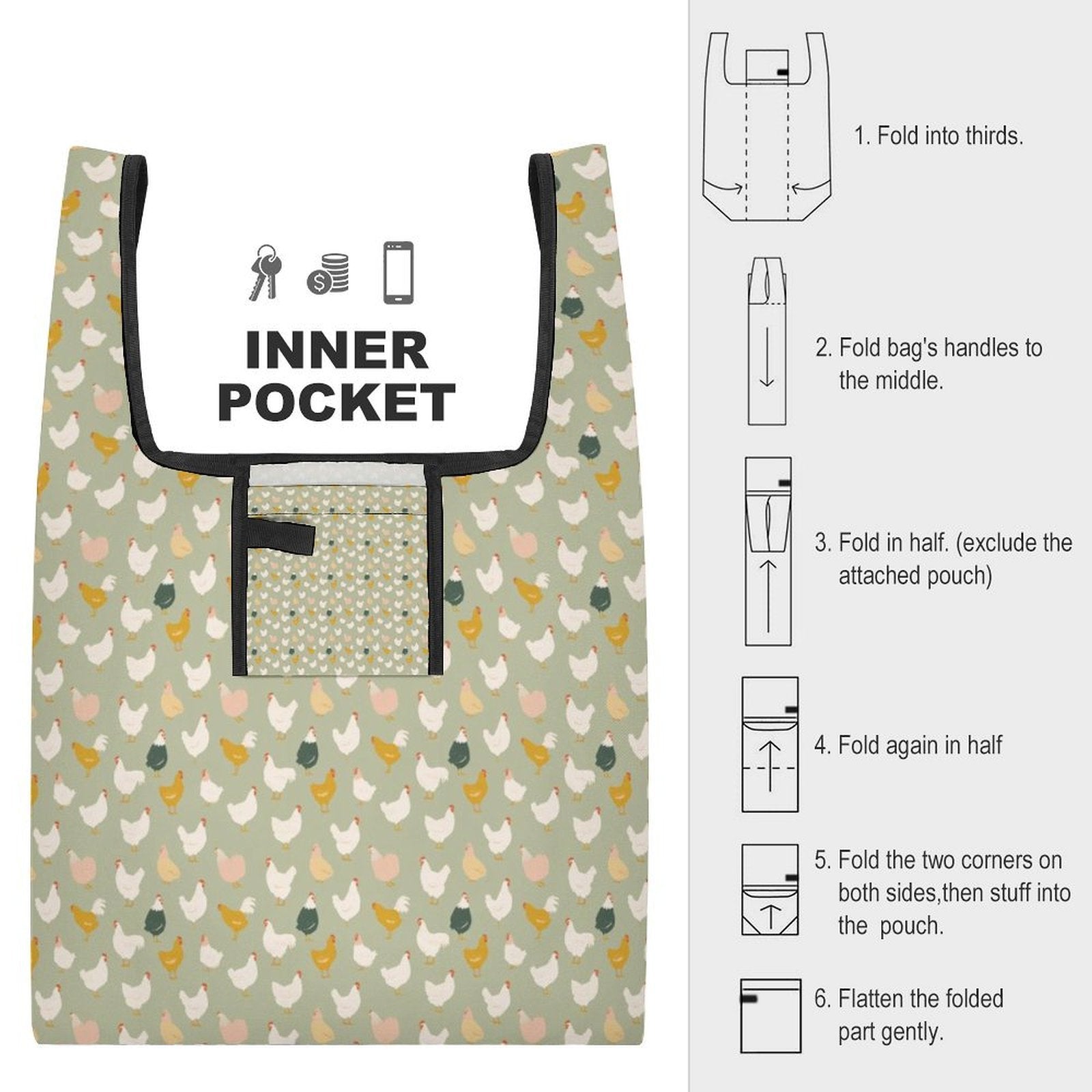 Chicken Life Foldable Shopping Bag