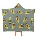 Avocado Characters Kids Hooded Blanket 100cm x 130cm white 40"×50" Kids Hooded Blanket Food Printed Offshore