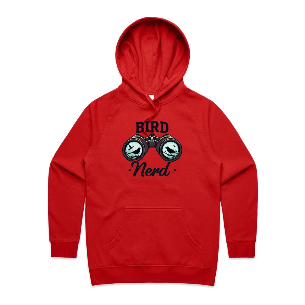 Bird Nerd - Womens Hoodie Red Womens 2XL Womens Hoodie animal Printed In Australia