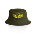 The Best Father In The Galaxy - AS Colour Bucket Hat Army One Size As Colour Bucket Hat Dad Printed In Australia Space