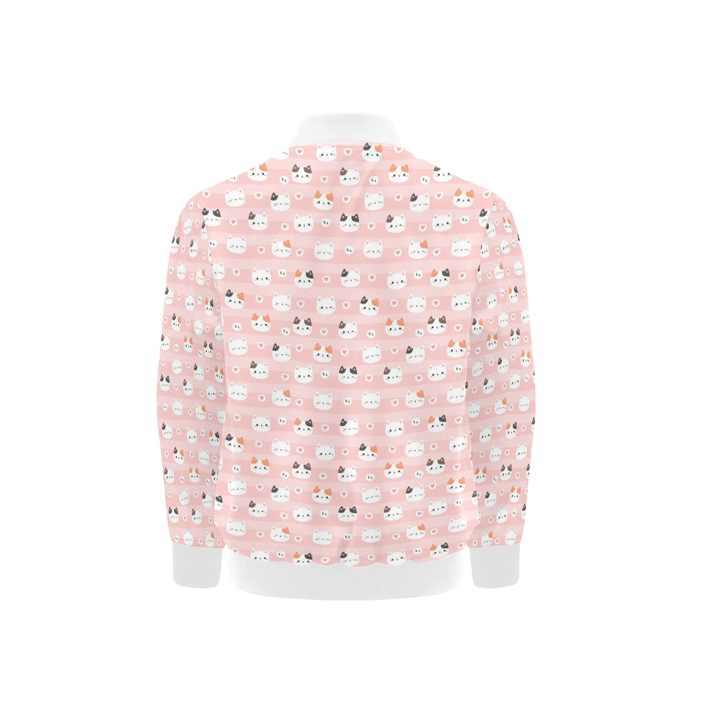 Pink Cats Kids Bomber Jacket Kids Bomber Jacket animal Printed Offshore