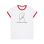 Be As Strong As Your Espresso - Women's Ringer Tee White Red Womens Ringer T-shirt Coffee Printed In Australia