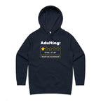 Adulting, One Star, Would Not Recommend - Womens Hoodie Navy Womens Hoodie Printed In Australia