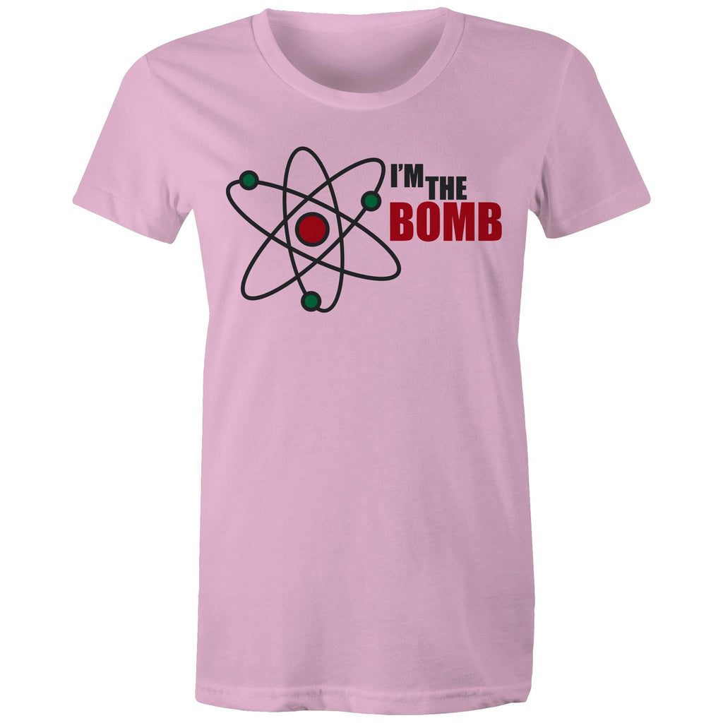 Atom, I'm The Bomb - Womens T-shirt Pink Womens T-shirt Printed In Australia Science