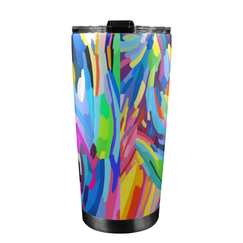 Brushstrokes - 20oz Mobile Tumbler with Lid (Black Lock) 20oz Travel Mug Printed Offshore