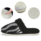 Octopus Tentacles Men's Fur Trim Thick-Sole Indoor Slippers Men's Fur Trimmed Slippers animal Ocean Printed Offshore