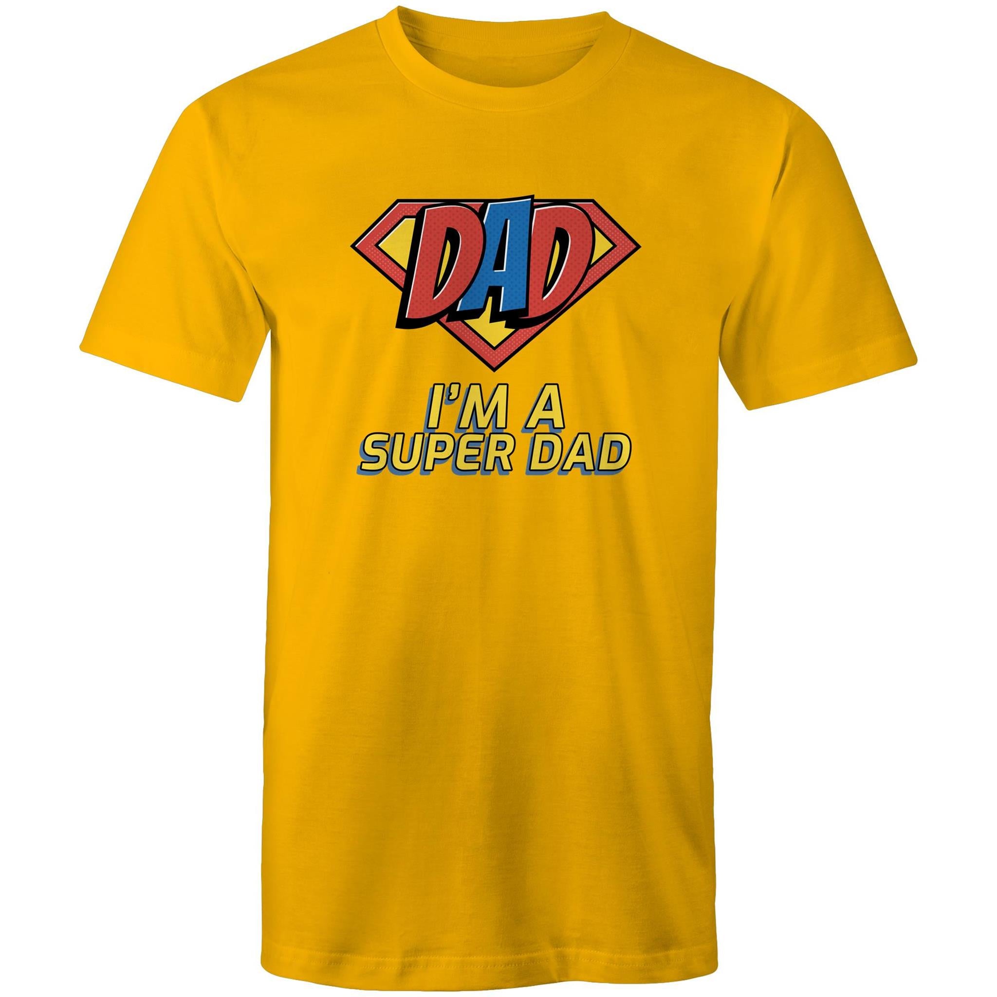 I'm A Super Dad - Mens T-Shirt Gold Mens T-shirt Dad Printed In Australia