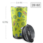 Go Green - 20oz Mobile Tumbler with Lid (Black Lock) 20oz Travel Mug Environment Printed Offshore