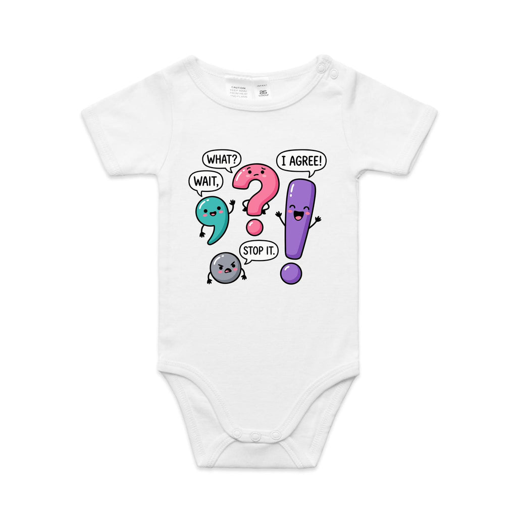 Funny Punctuation AS Colour Baby Bodysuit