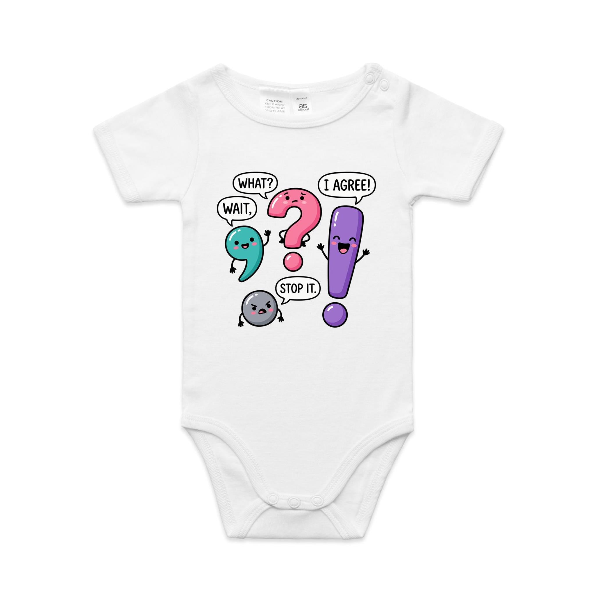 Funny Punctuation AS Colour Baby Bodysuit