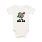 Cell-fie Cell Selfie AS Colour Baby Bodysuit Natural Baby Bodysuit Printed In Australia Science