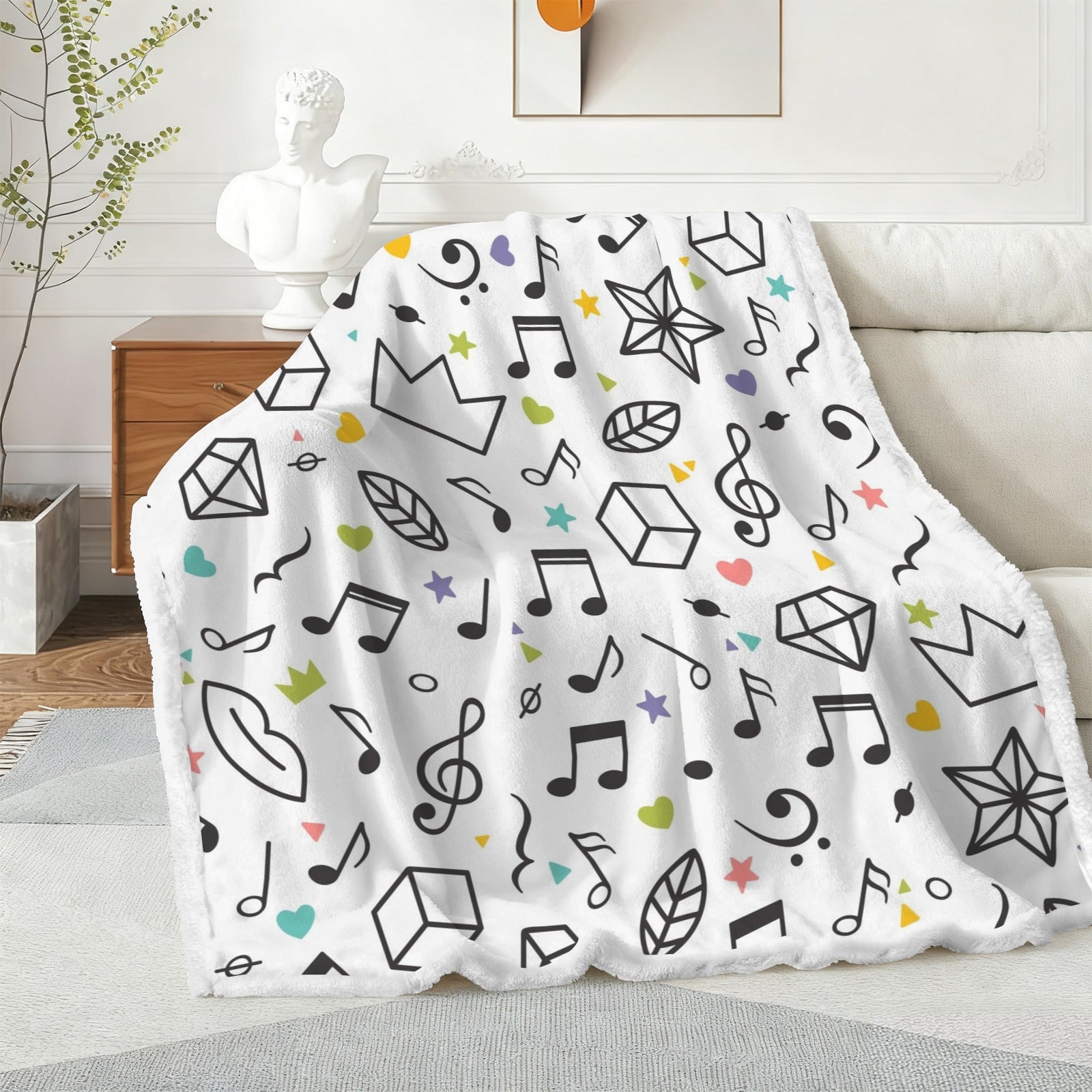 Music Time - Double-Layer Fleece Blanket 51"x59"