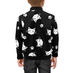 Geometric Cat Faces Kids Bomber Jacket Kids Bomber Jacket animal Printed Offshore