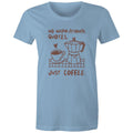 No Inspirational Quotes, Just Coffee Women's AS Colour T-shirt Carolina Blue Womens T-shirt Coffee Printed In Australia