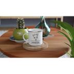 Giraffe Name - White 12oz Enamel Mug Personalised Enamel Mug animal customise Globally Fulfilled Name personalise