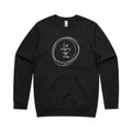 Life Happens, Coffee Helps AS Colour Stencil Crew Sweatshirt Unisex Black Sweatshirt Coffee Printed In Australia