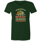 Chess And Education - Womens T-shirt Forest Green Womens T-shirt Chess Games Printed In Australia