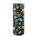 Starfish And Shells 20oz Tall Skinny Tumbler with Lid and Straw One Size 20oz Tall Skinny Tumbler with Lid and Straw Printed Offshore