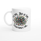 Tangled Christmas Lights, I'm Fine, This Is Fine, Everything's Fine - White 11oz Ceramic Mug Default Title Christmas Mug Christmas Globally Fulfilled
