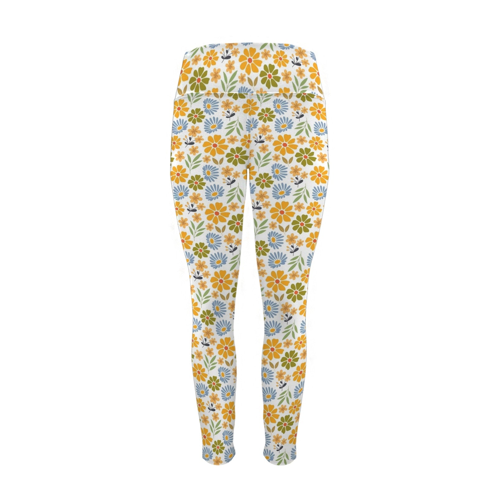 Retro Boho Flower Women's High Waist Pockets Yoga Leggings Women's High Waist Pockets Yoga Leggings Plants Printed Offshore