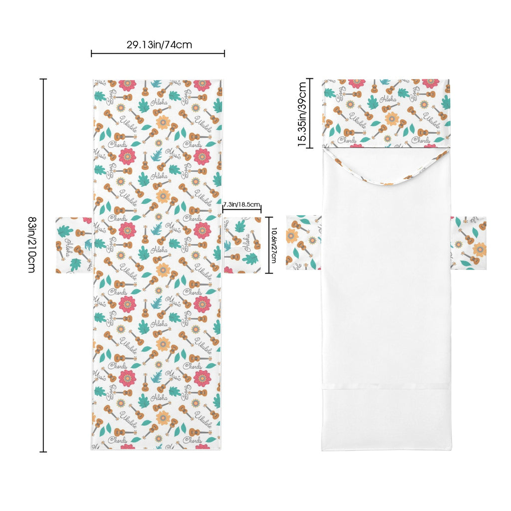 Ukulele Beach Chair Towel Cover with Side Pockets