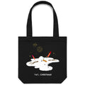 Melting Snowman, Yay Christmas Canvas Tote Bag Default Title Christmas Tote Bag Christmas Printed In Australia