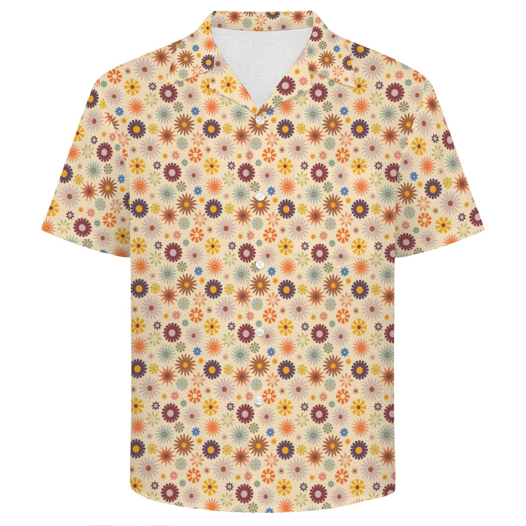 Abstract Floral Men's Crinkle Hawaiian Shirt