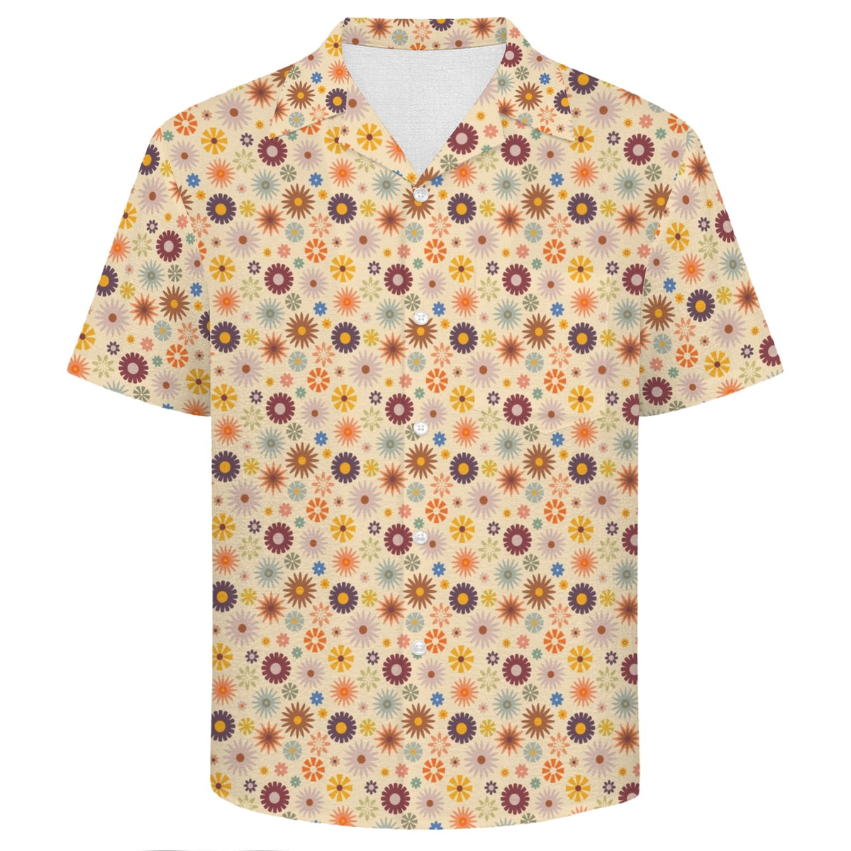 Abstract Floral Men's Crinkle Hawaiian Shirt
