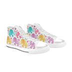 Elephant Dance - Kids High Top Canvas Shoes