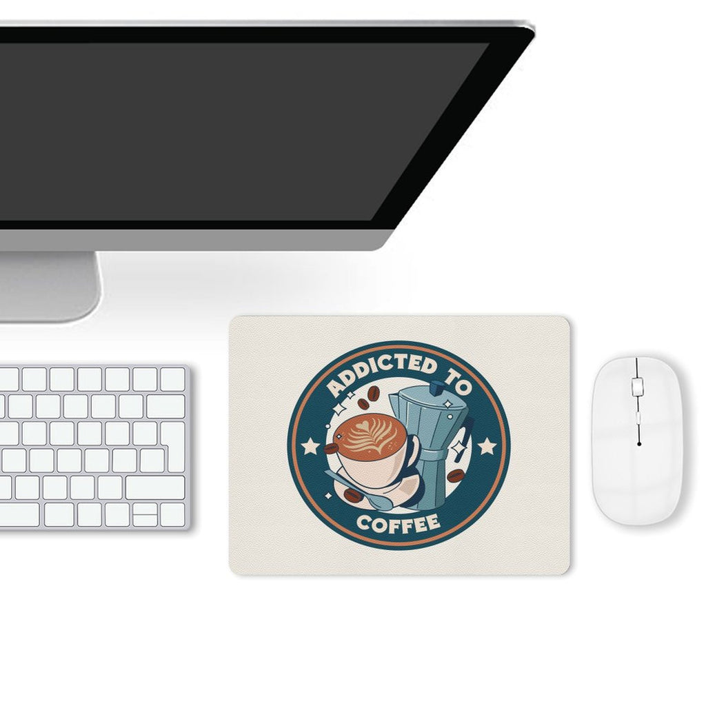 Addicted To Coffee Leather Mouse Pad Leather Mouse Pad Coffee Printed Offshore