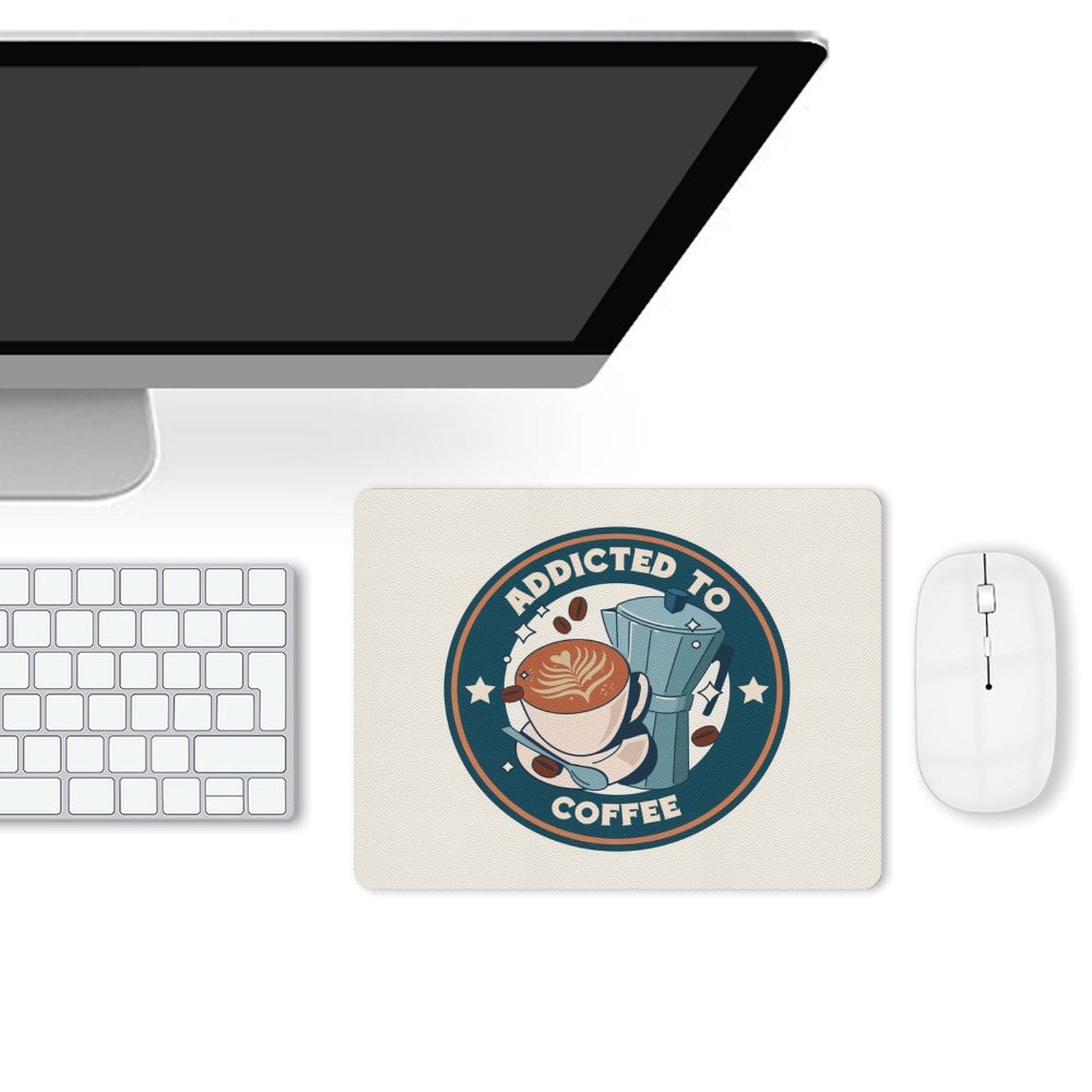 Addicted To Coffee Leather Mouse Pad Leather Mouse Pad Coffee Printed Offshore