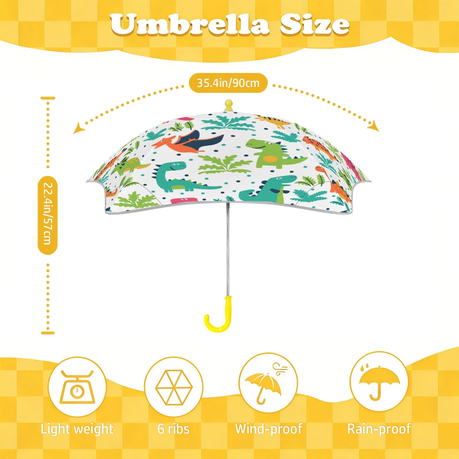 Cute Cartoon Dinosaurs Kids Safe Round Corner Umbrella Kids Safe Round Corner Umbrella animal Printed Offshore