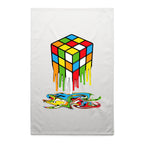 Melting Game Cube - AS Colour Tea Towel White One Size Tea Towel Games Printed In Australia