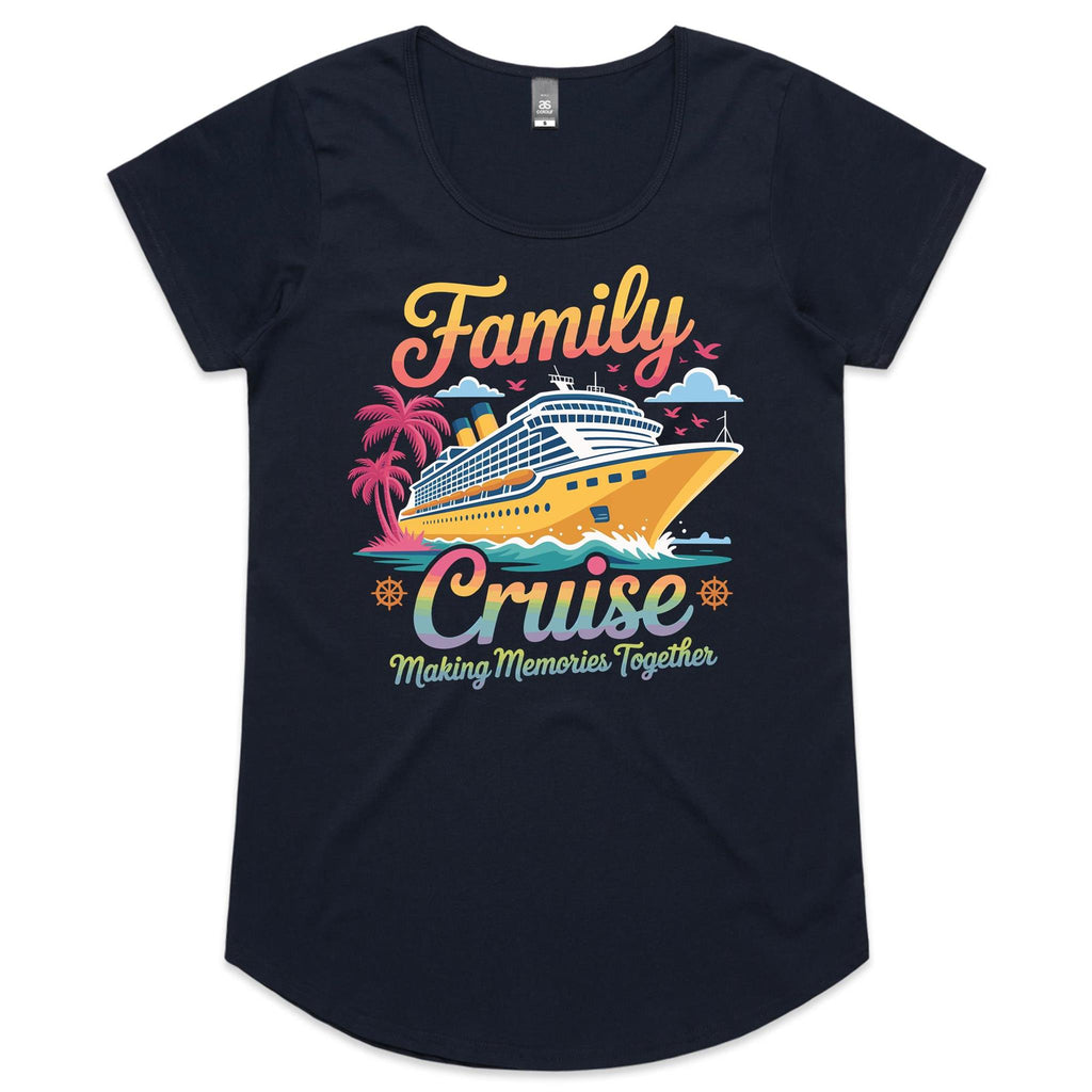 Family Cruise, Making Memories Together Womens Cruise Scoop Neck T-shirt Navy Womens Cruise Scoop Neck T-shirt Cruise Printed In Australia