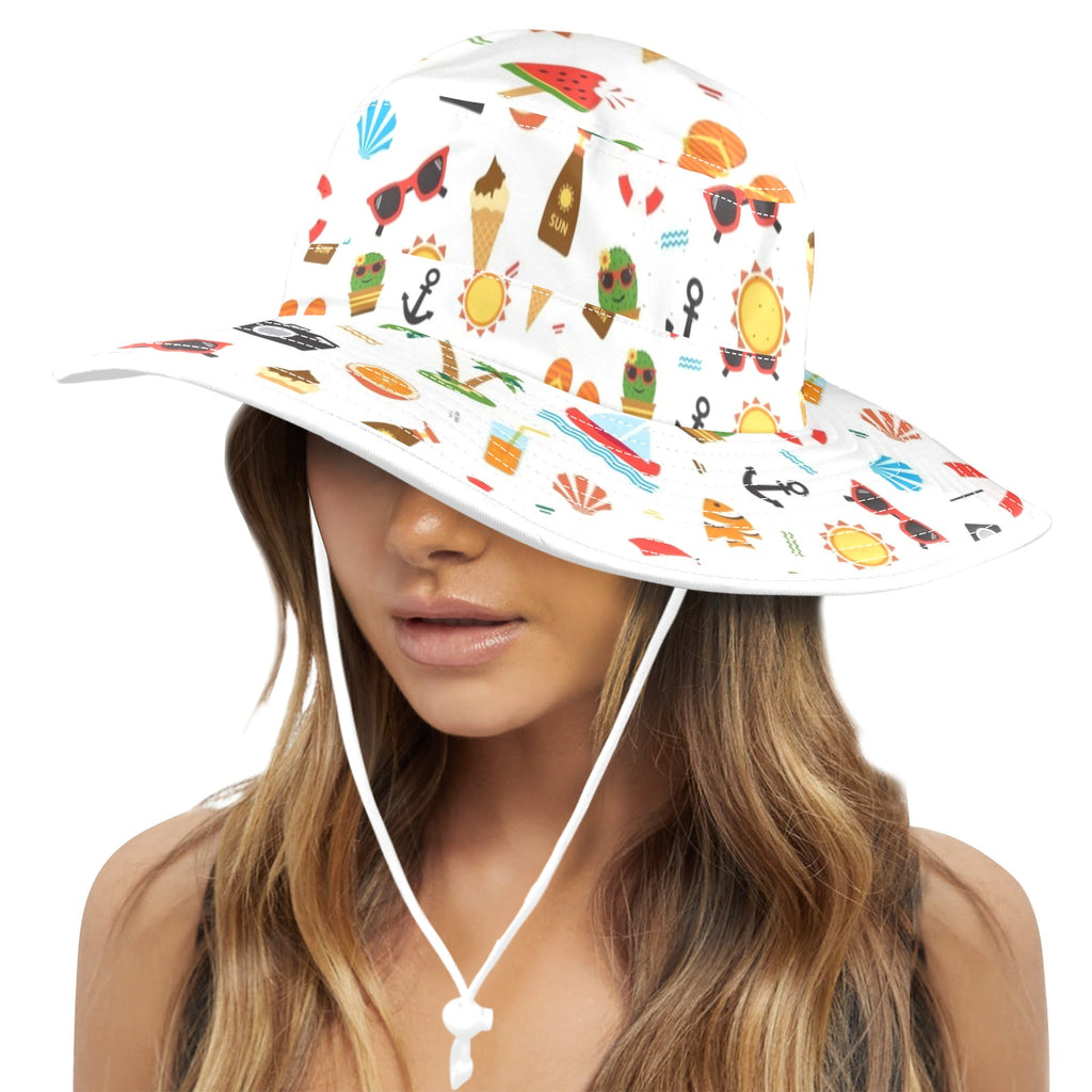 Beach Time Wide Brim Bucket Hat Wide Brim Bucket Hat Printed Offshore Summer Surf