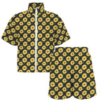Painted Sunflower Women's Windbreaker Short Set Women's Windbreaker Short Set Plants Printed Offshore