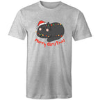 Merry Christmas Cat - Mens T-Shirt Grey Marle Mens Christmas T-shirt Christmas Printed In Australia