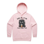 Frazzled Cat, Hang On Let Me Overthink This Women's AS Colour Hoodie Pink Womens Hoodie animal Printed In Australia