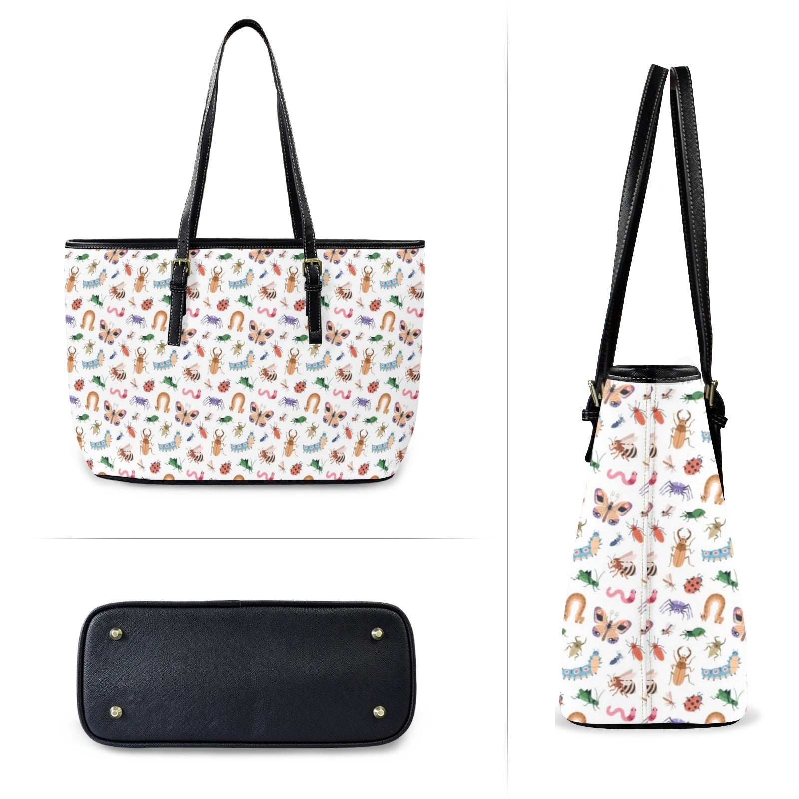 Cute Bugs - PU Leather Tote Bag - Large