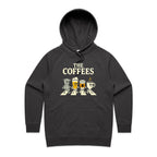 The Coffees, Crossing Road Women's AS Colour Hoodie Coal Womens Hoodie Coffee Music Printed In Australia