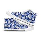 Blue Hawaiian Floral - Kids High Top Canvas Shoes