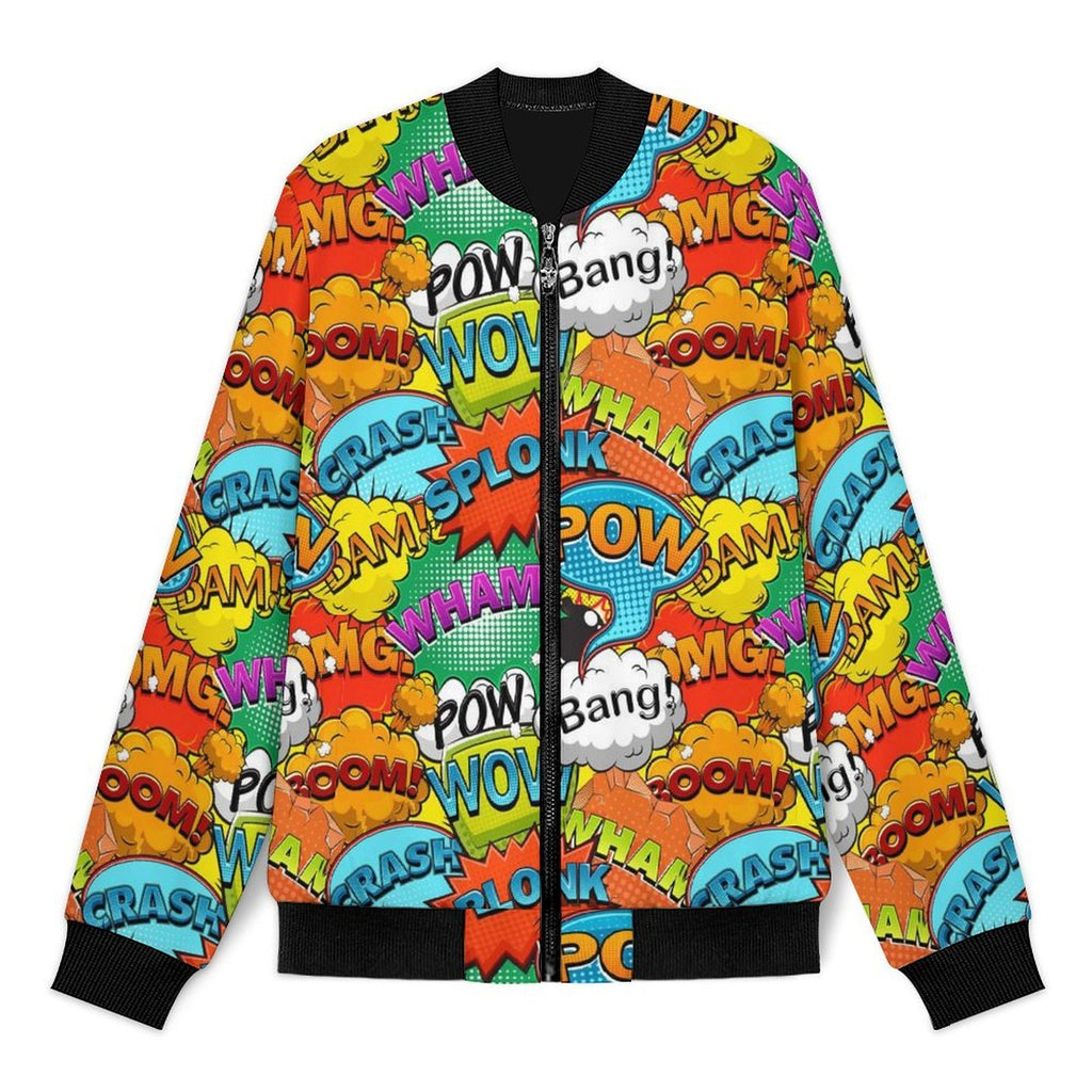 Comic Book 2 Men's Casual Zip‑Up Bomber Jacket