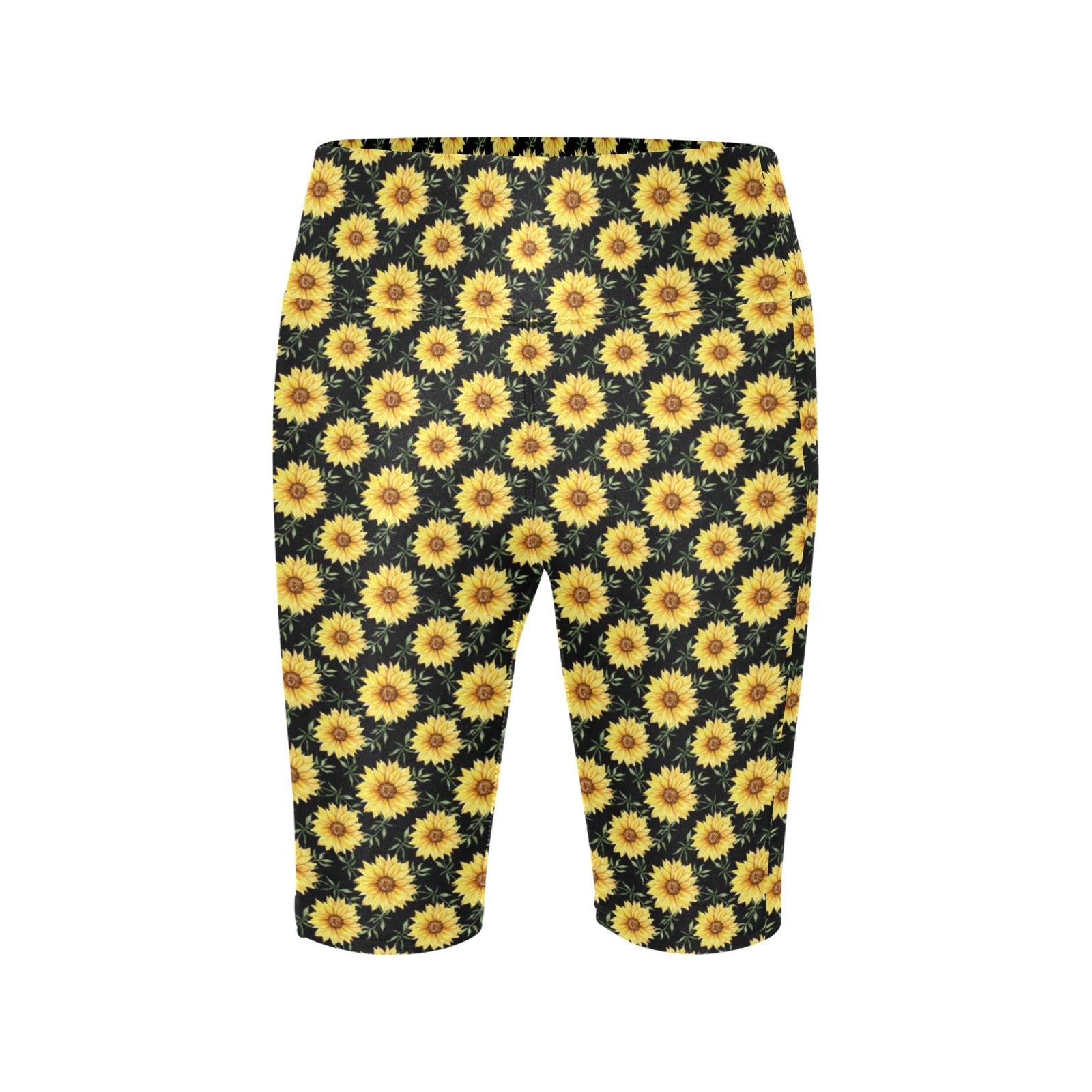 Painted Sunflower Women's Bike Shorts With Side Pockets