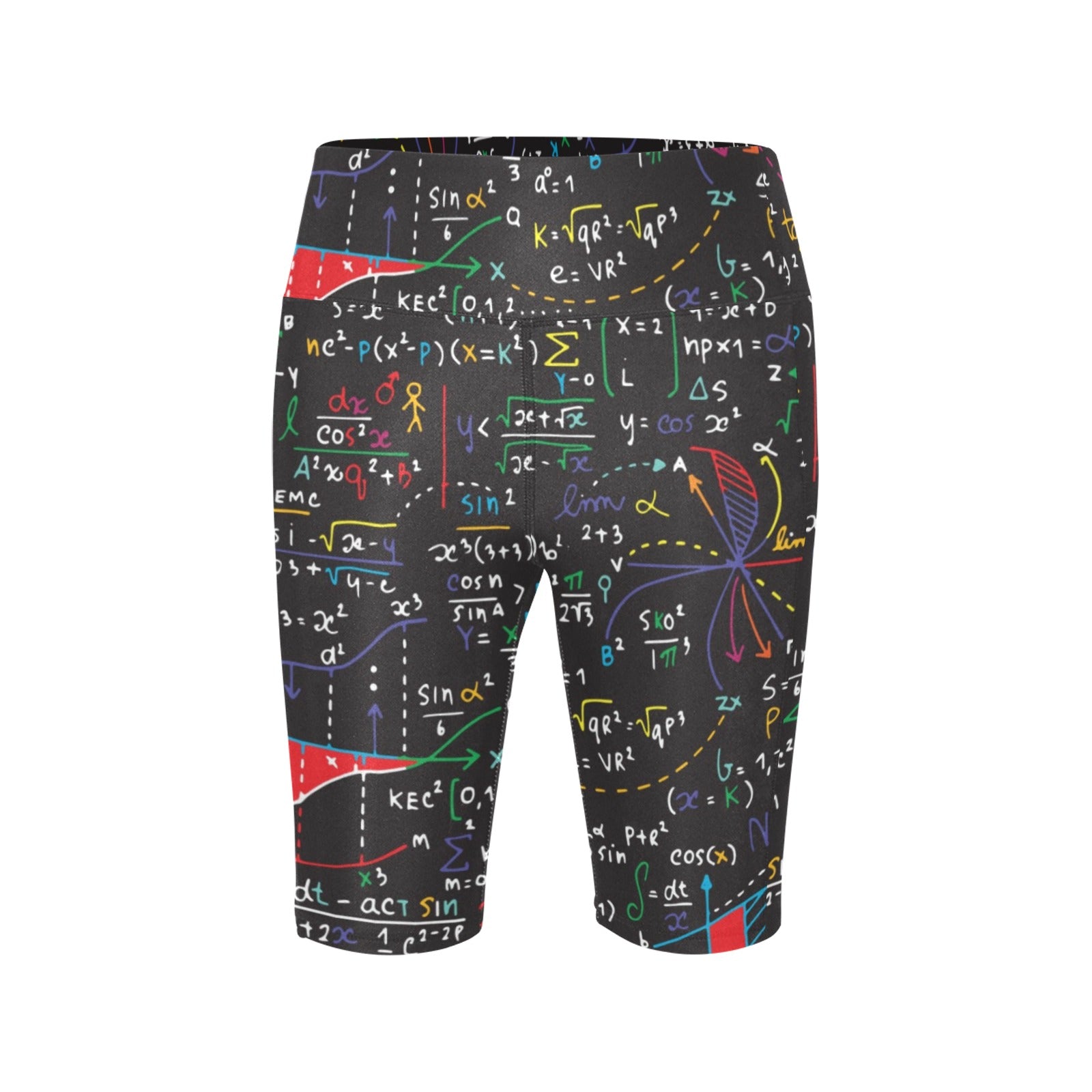 Colourful Maths Formulas Women's Bike Shorts With Side Pockets Women's Bike Shorts Maths Printed Offshore