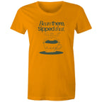 Bean There, Sipped That, Coffee - Womens T-shirt Orange Womens T-shirt Coffee Printed In Australia